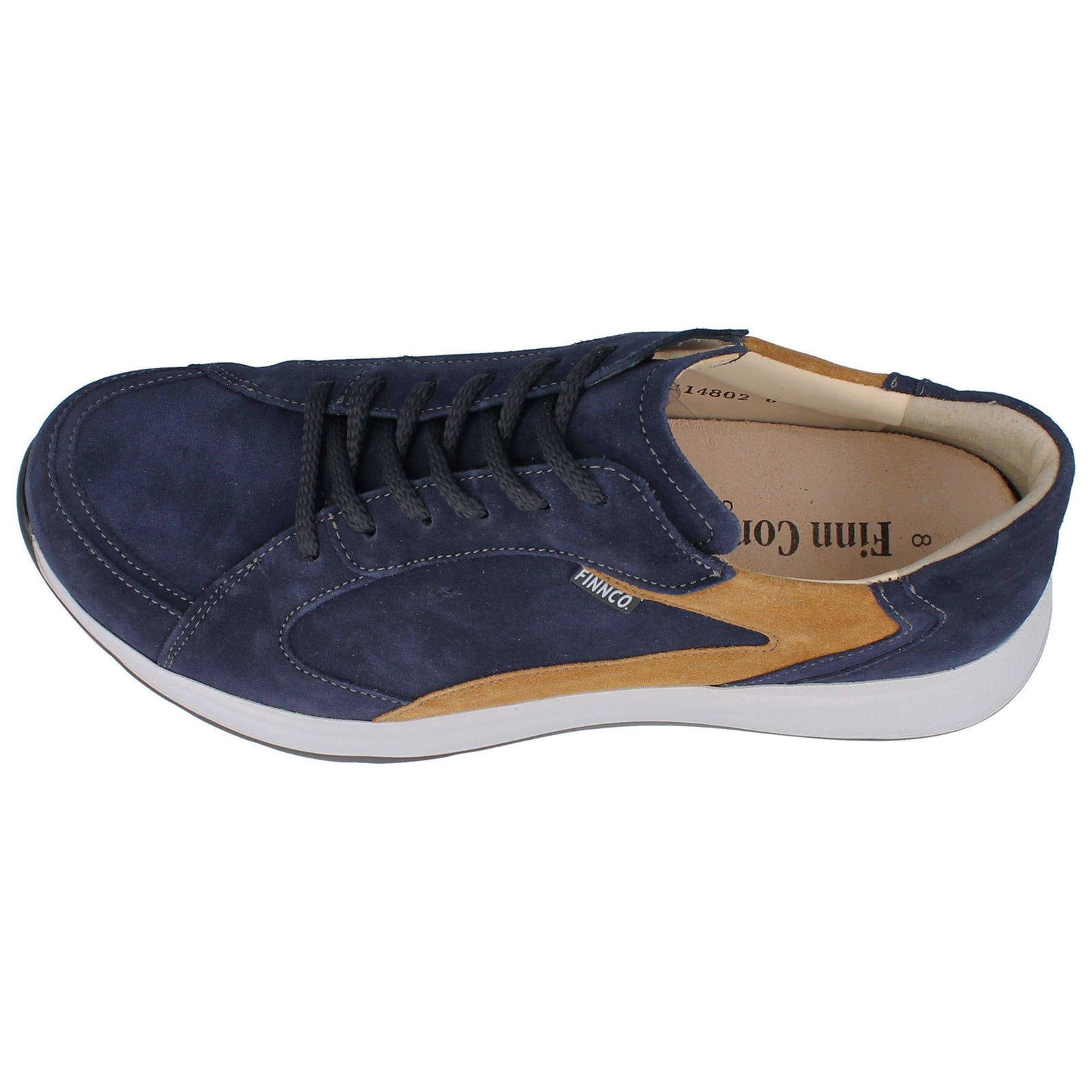 Finn Comfort Piccadilly Leather Mens Shoes#color_indigo miel