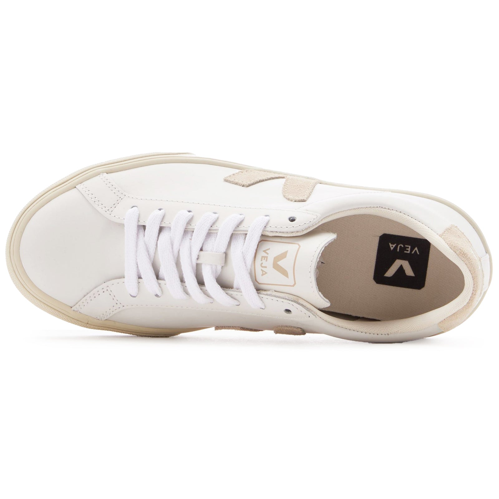 Veja Esplar Leather Womens Trainers#color_white sable