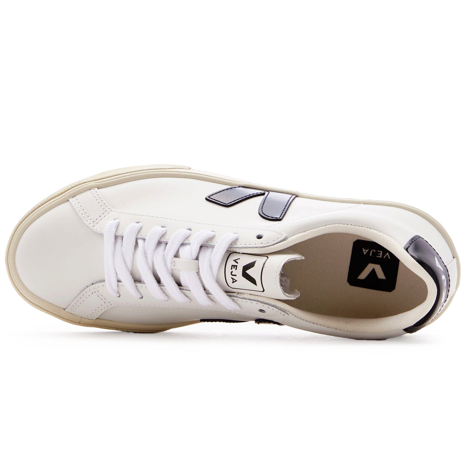 Veja Esplar Leather Womens Trainers#color_white black