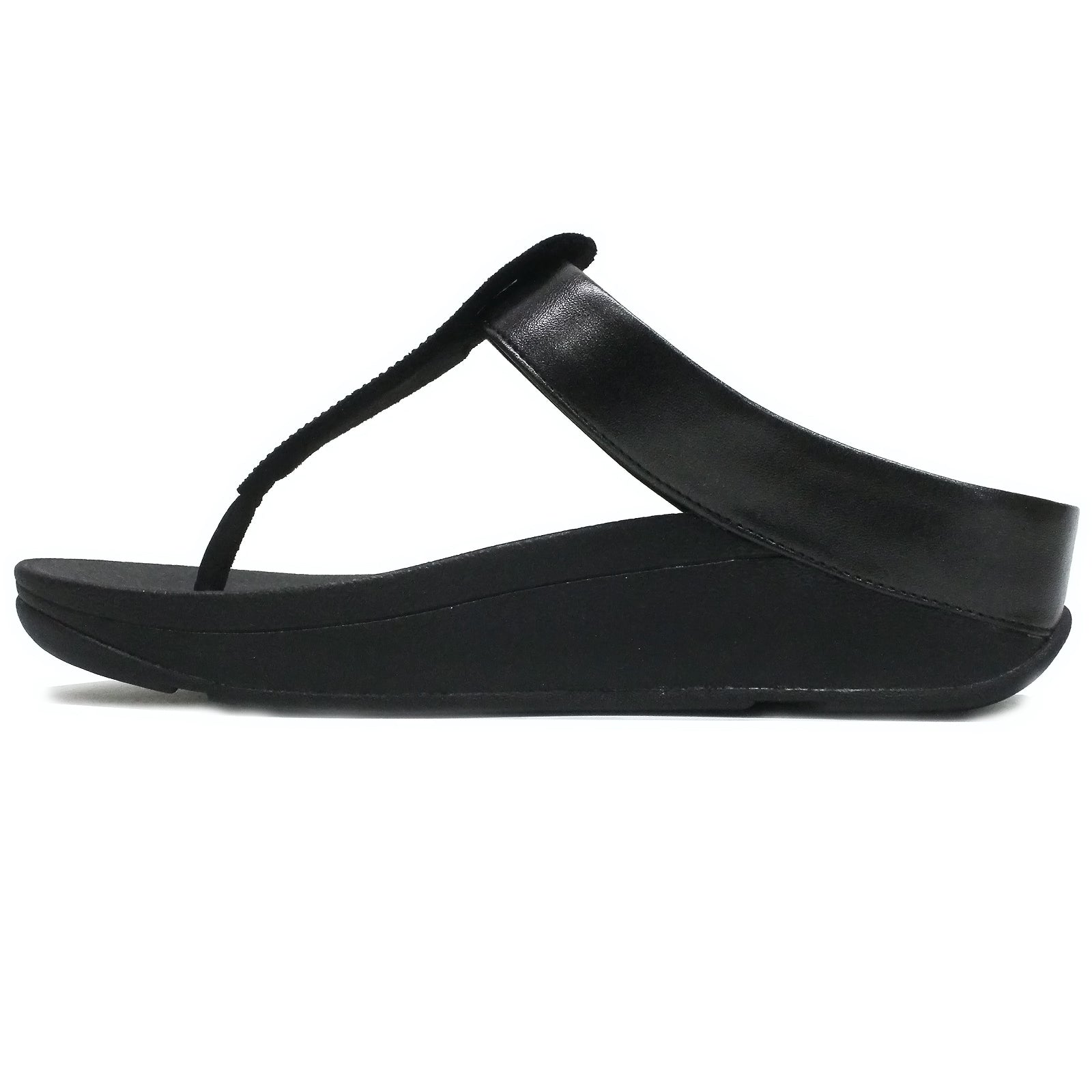 FitFlop Fino Crystal Detail Metallic Toe Post PU Microfibre Womens Sandals#color_all black