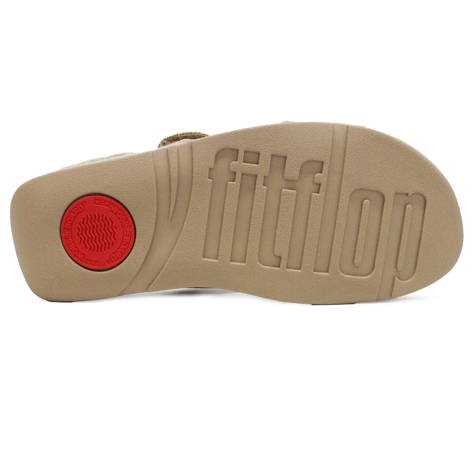 FitFlop Lulu Adjustable Shimmerlux Slides Polyester Womens Sandals#color_latte beige