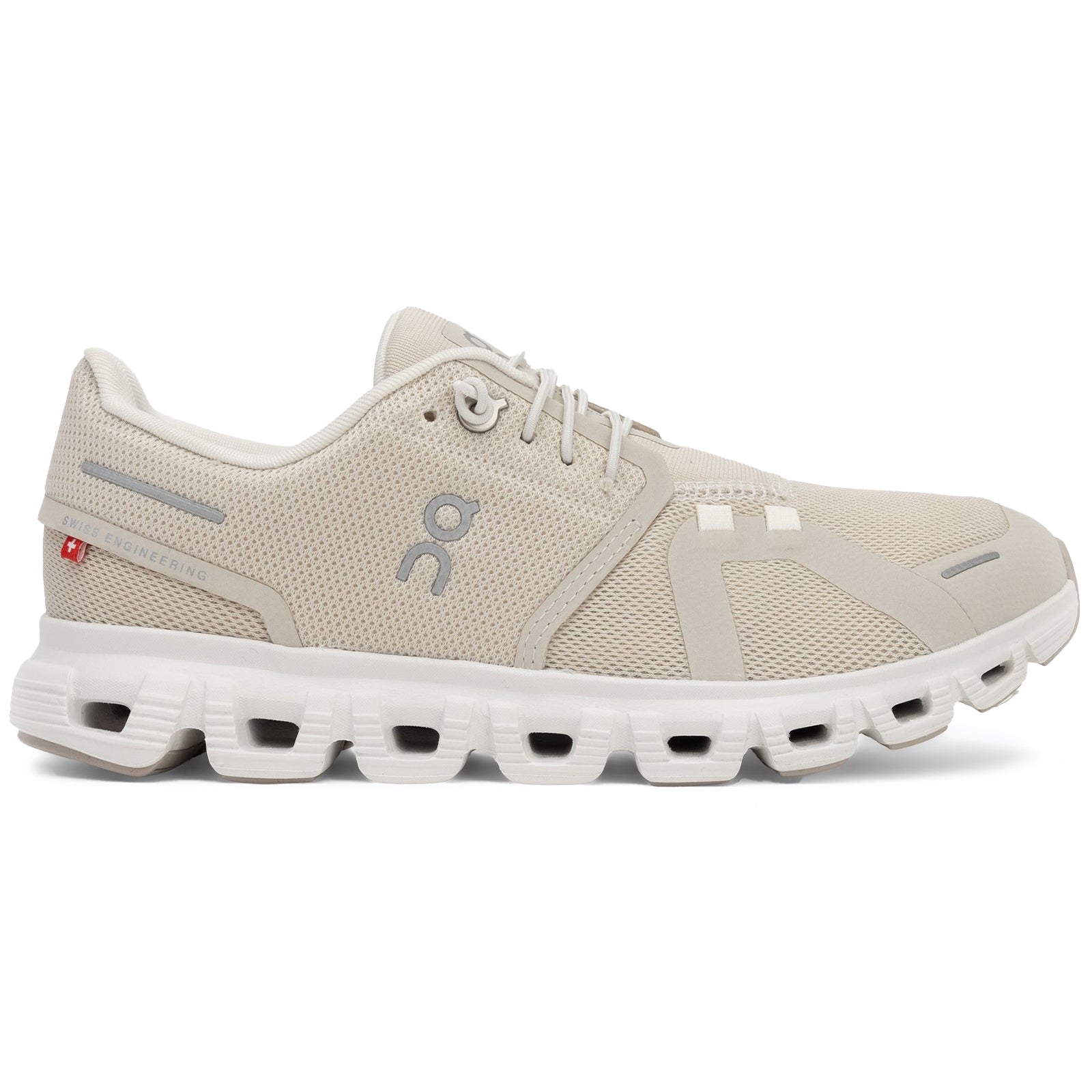 On Cloud 6 Polyester Womens Trainers#color_pearl white