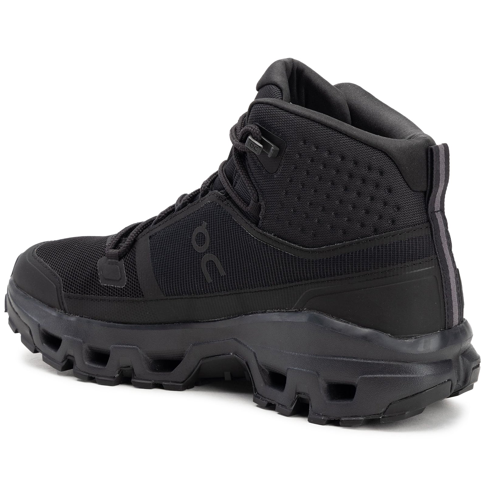 On Cloudrock Mid WP Polyester Womens Boots#color_black black