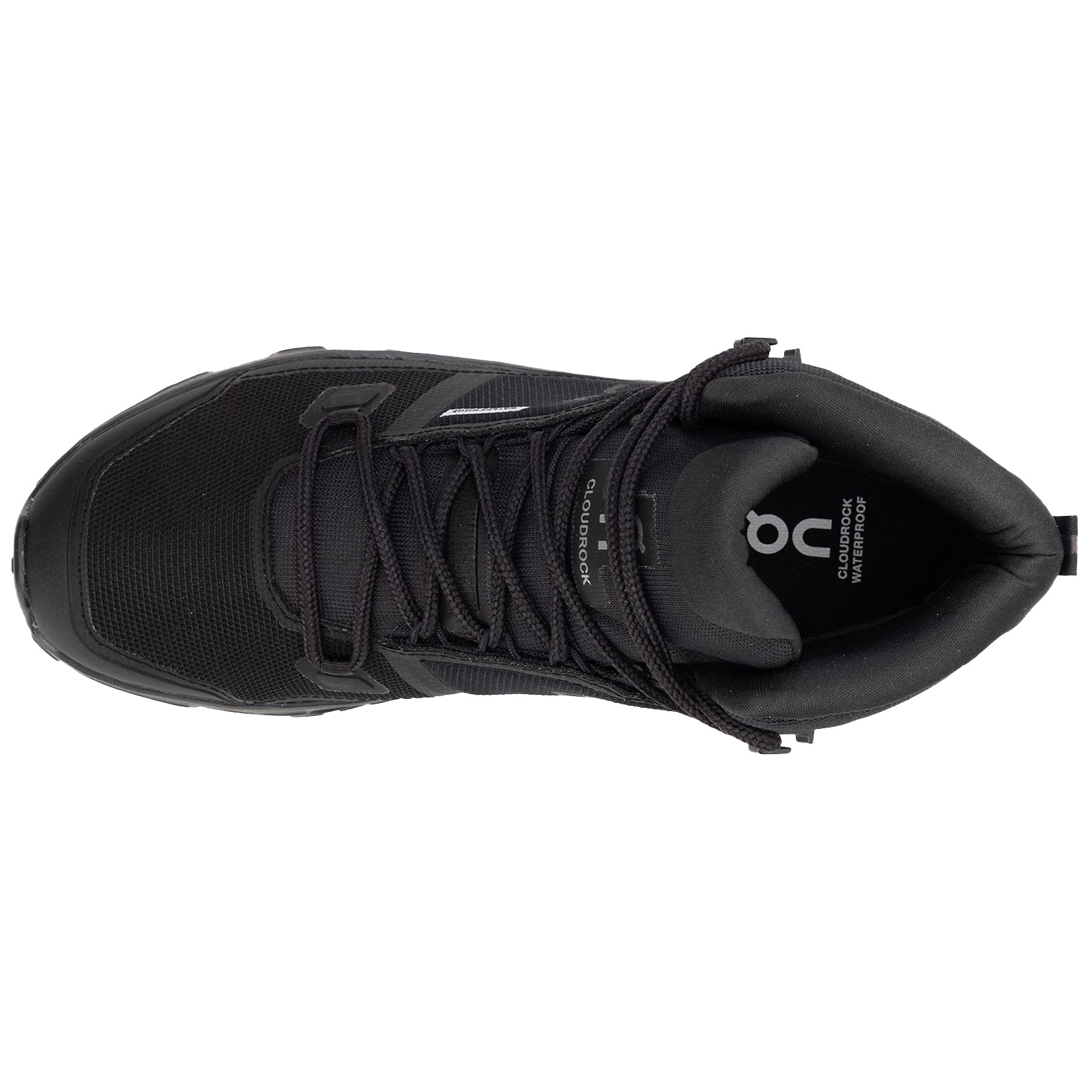 On Cloudrock Mid WP Polyester Womens Boots#color_black black