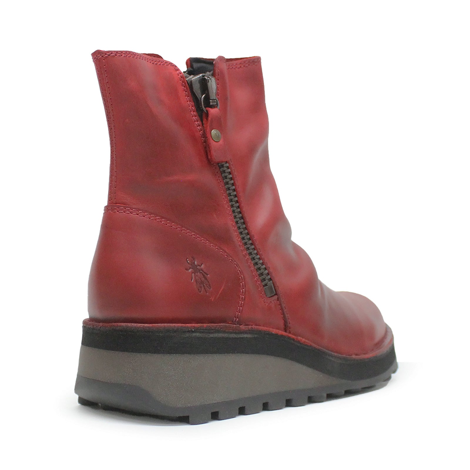 Fly London HOLE146FLY Rug Leather Womens Boots#color_red