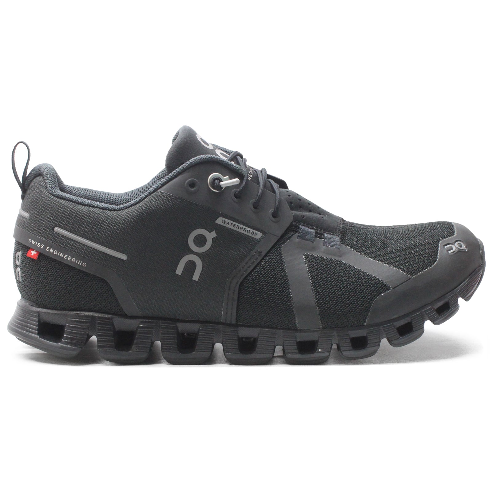 On Running Cloud Waterproof Textile Synthetic Womens Trainers#color_black lunar