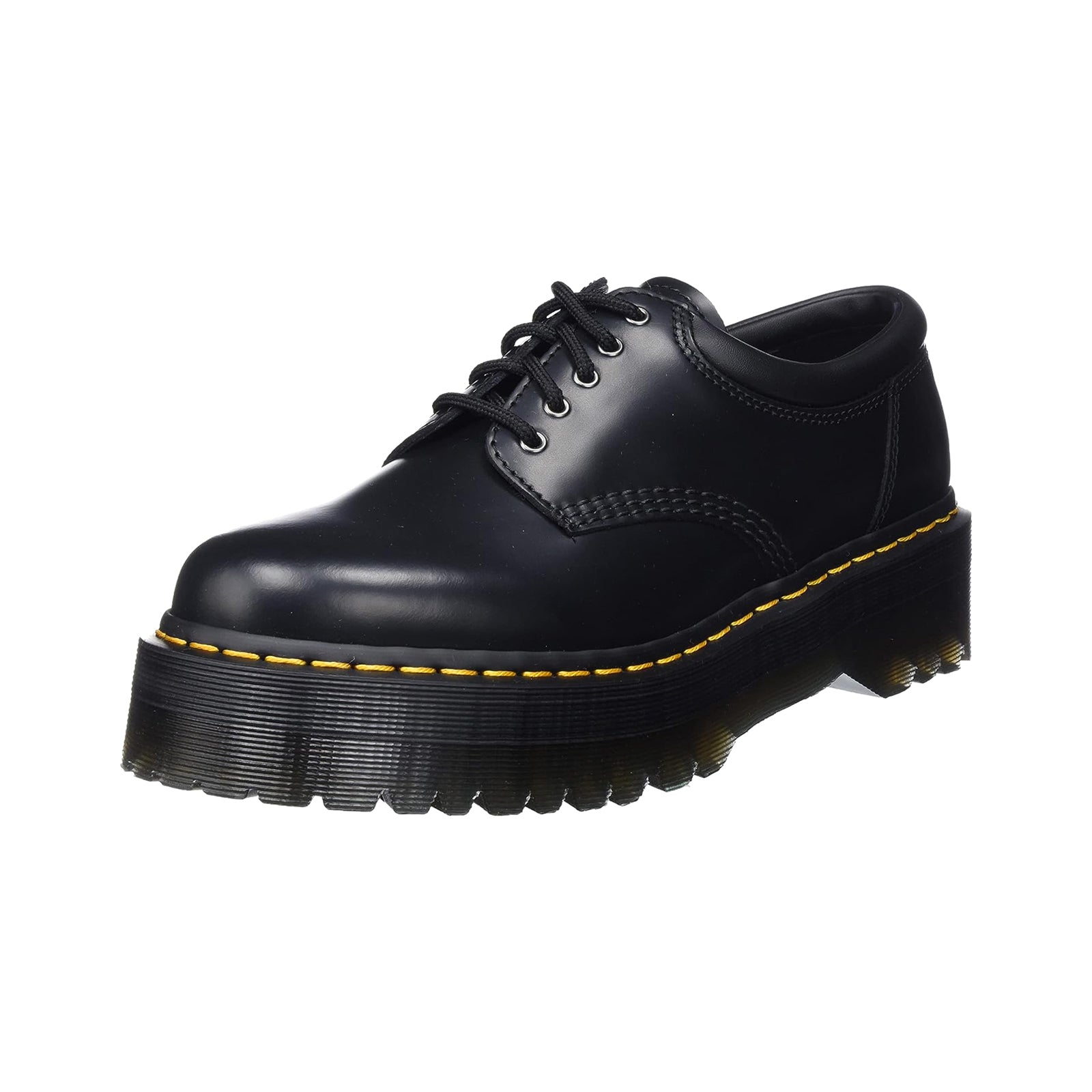 Dr. Martens 8053 Quad 24690001 Polished Smooth Unisex Shoes - Black - 7#color_black