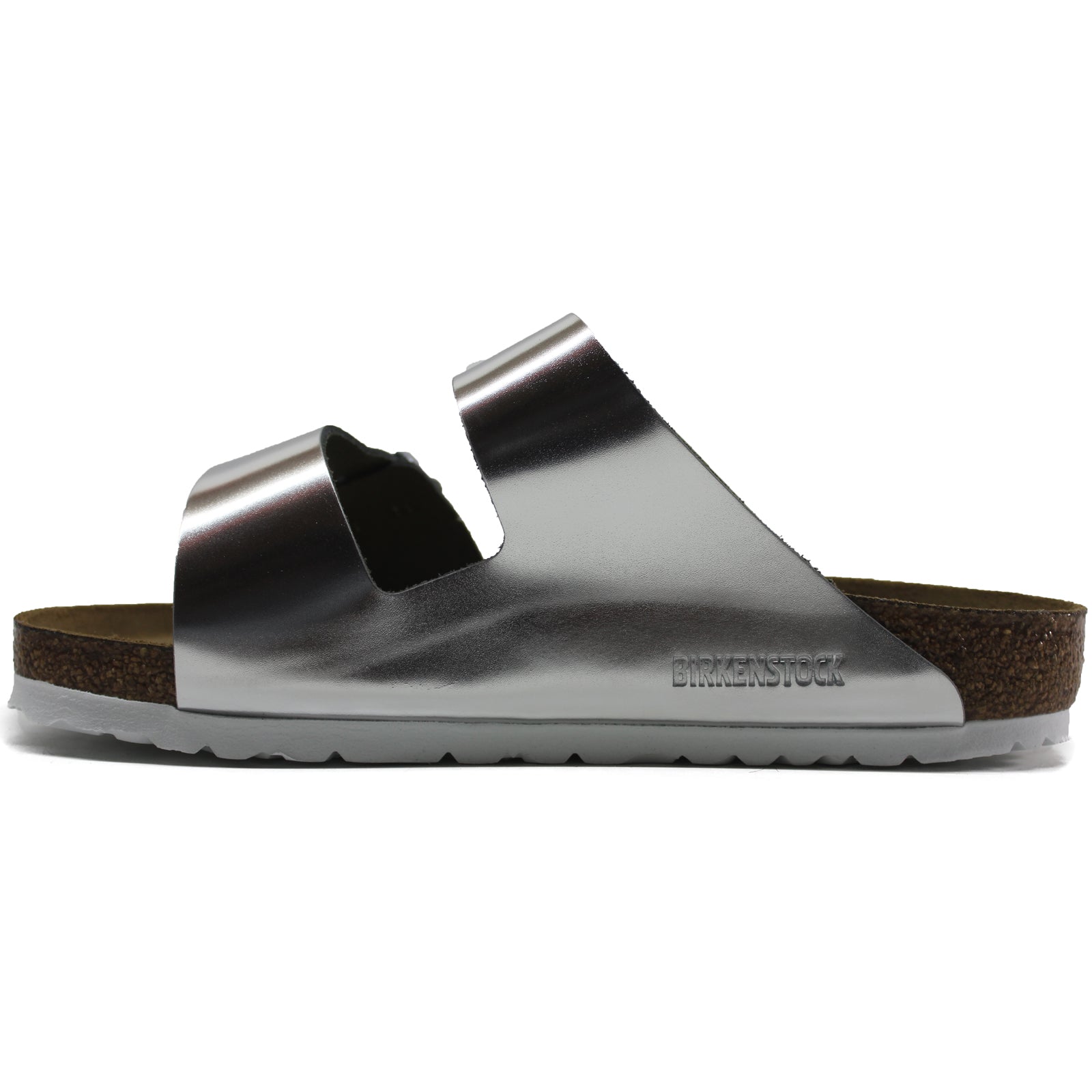 Birkenstock Arizona Soft Footbed 1005960 Natural Leather Womens Sandals - Silver - 38#color_silver