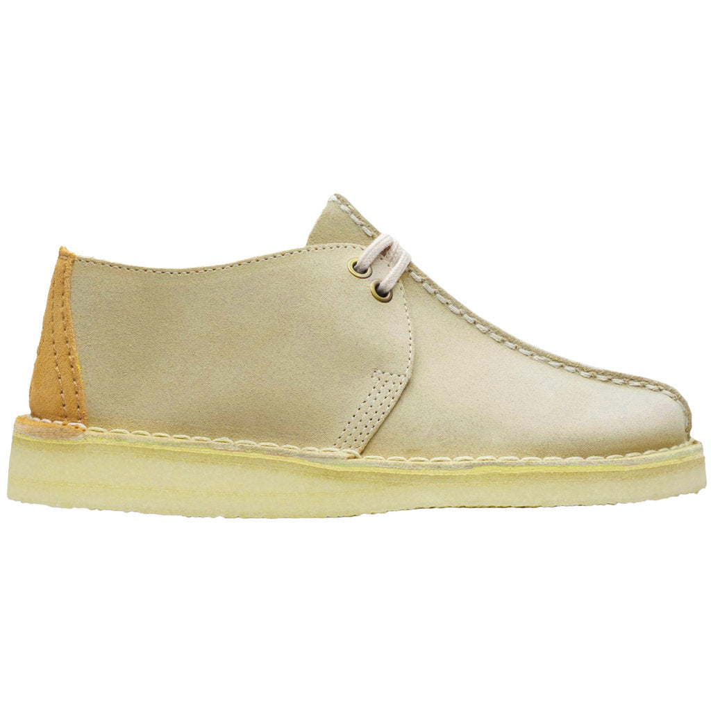 Clarks Originals Desert Trek Suede Womens Shoes#color_off white