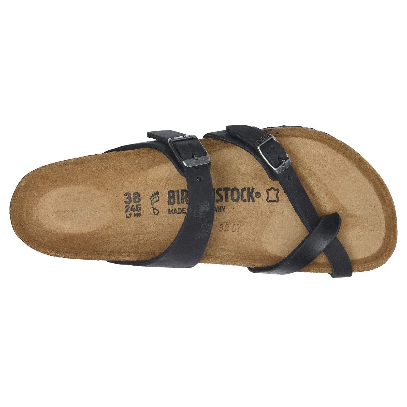 Birkenstock Mayari 171481 Oiled Leather Unisex Sandals - Black - 40#color_black