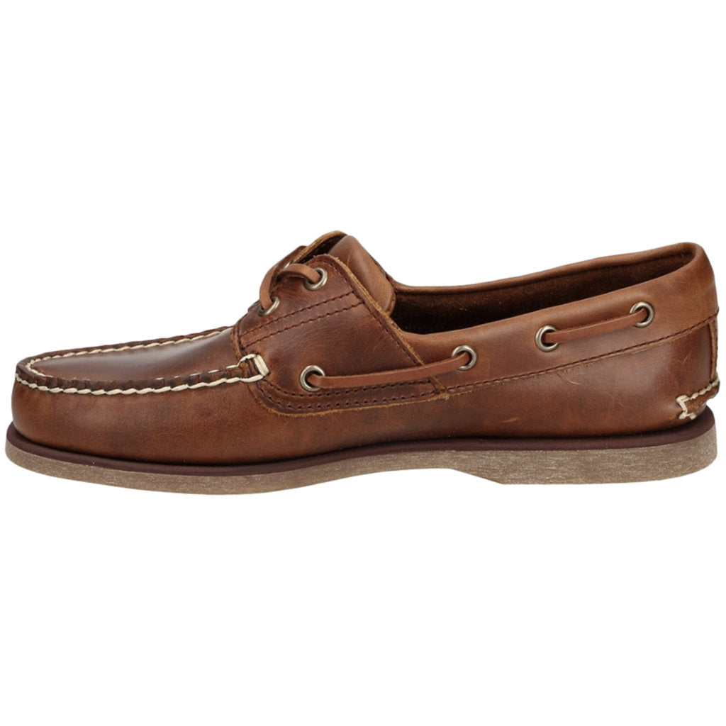 Timberland Classic Boat 2 Eye Leather Men's Shoes#color_medium brown
