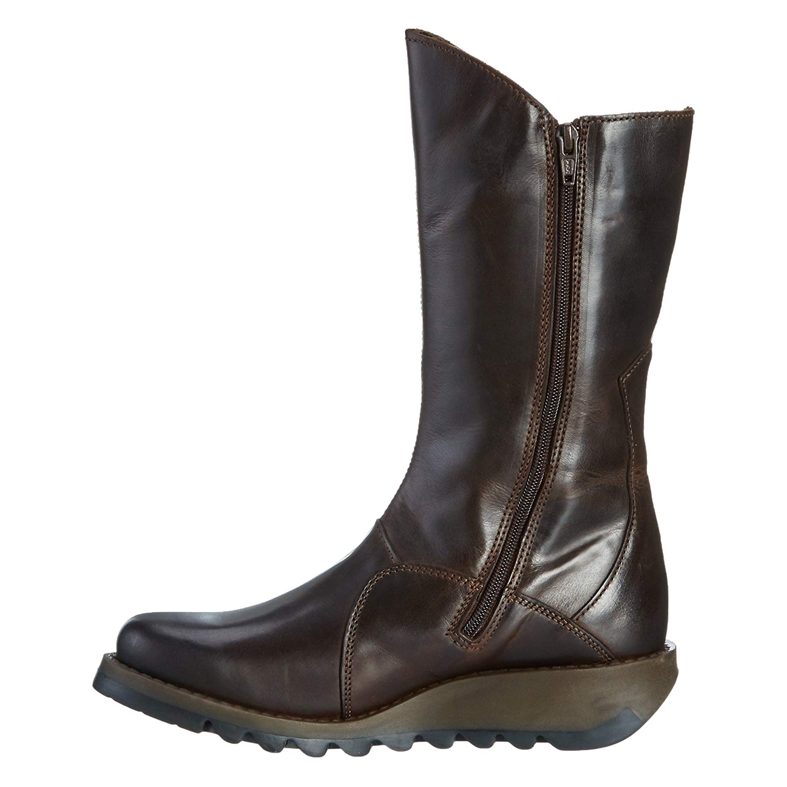 Fly London MES 2 P142913004 Rug Leather Womens Boots - Dark Brown - 41#color_dark brown