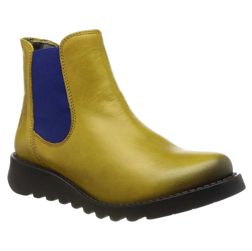 Fly London SALV Rug Leather Womens Boots#color_mustard blue elastic