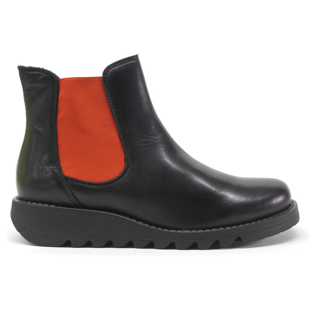 Fly London SALV Rug Leather Womens Boots#color_black orange