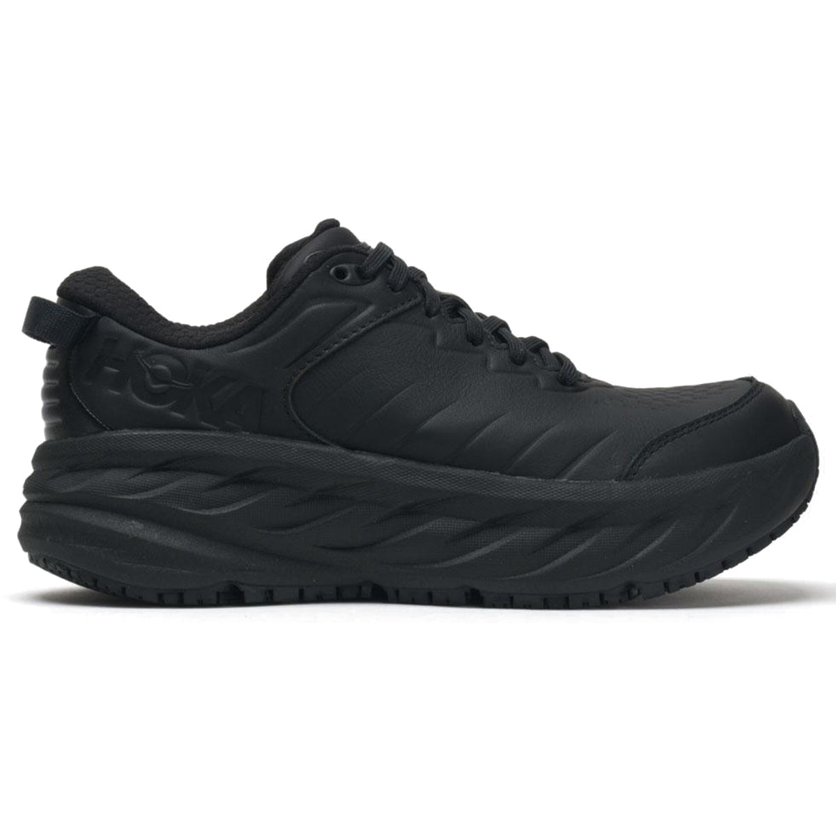 Hoka Bondi SR Leather Mens Trainers#color_black