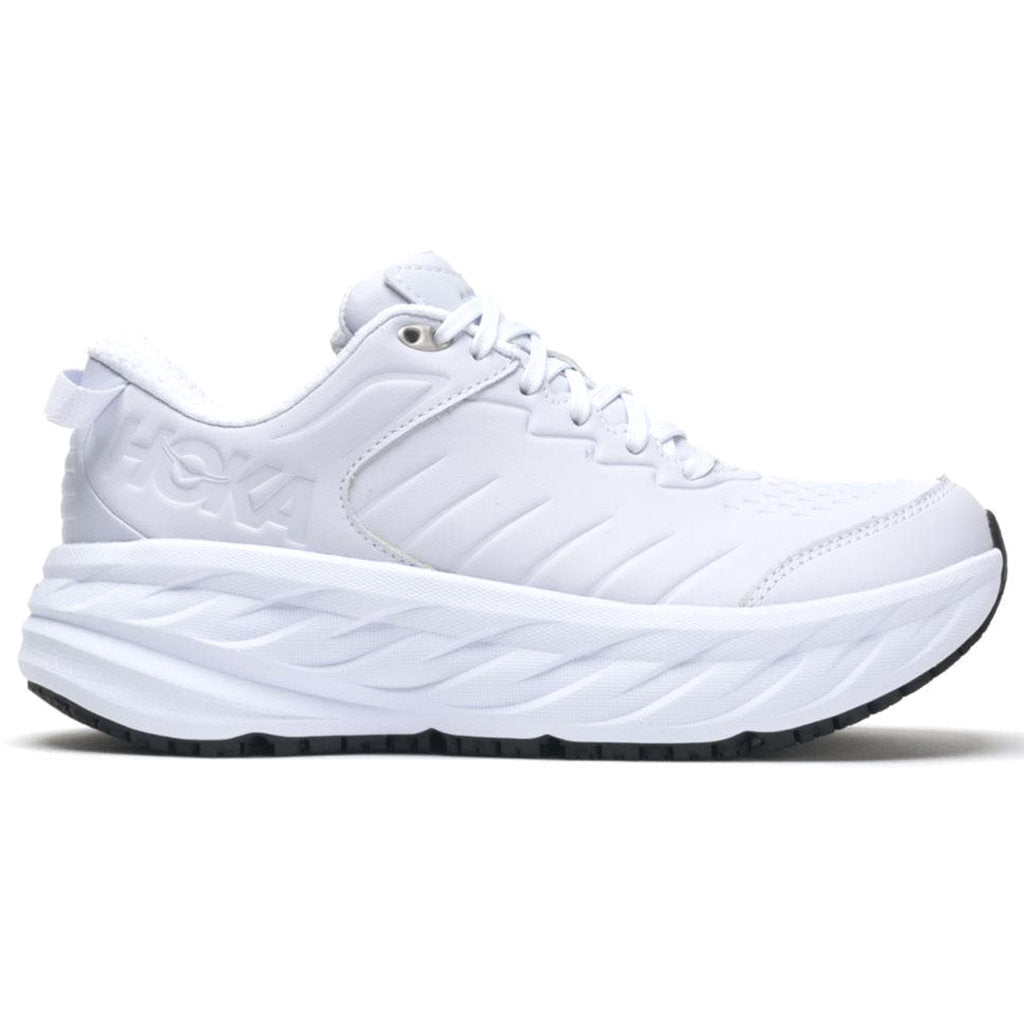 Hoka One One Bondi SR Leather Mens Sneakers#color_white