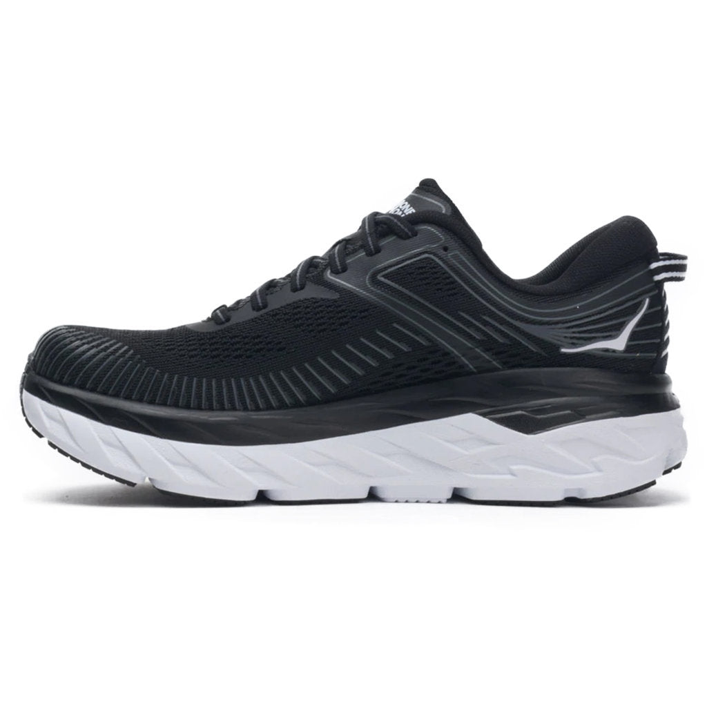 Hoka One One Bondi 7 Mesh Men's Low-Top Road Running Sneakers#color_black white