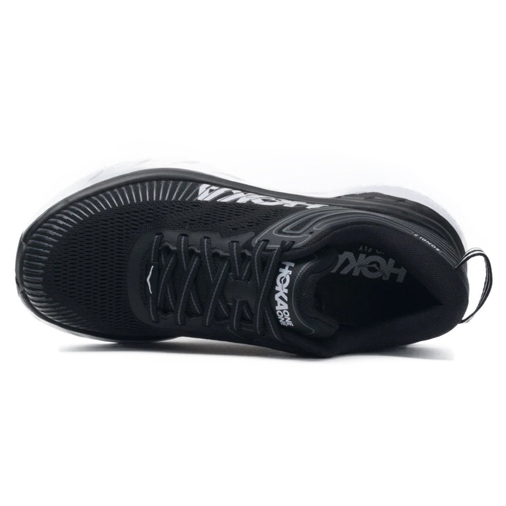 Hoka One One Bondi 7 Mesh Men's Low-Top Road Running Sneakers#color_black white