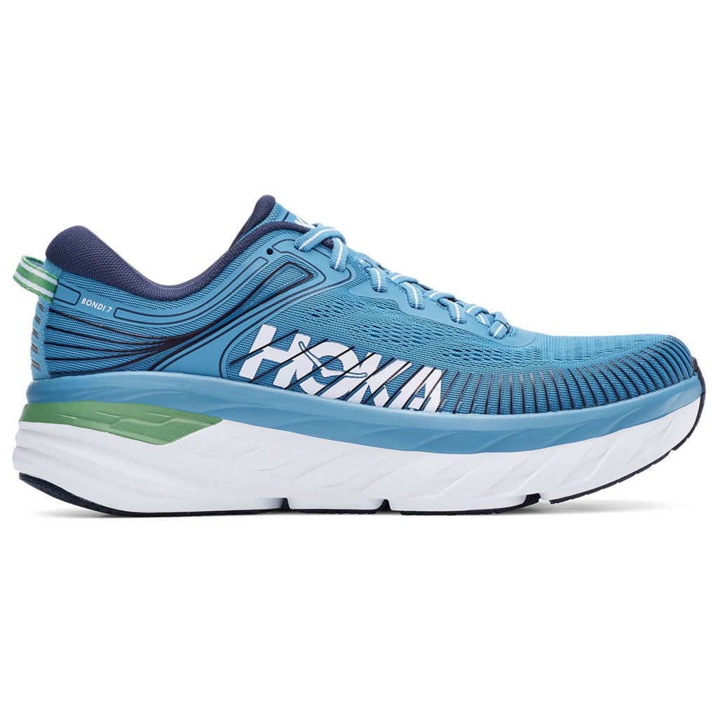 Hoka One One Bondi 7 Mesh Men's Low-Top Road Running Sneakers#color_blue moon moonlit ocean