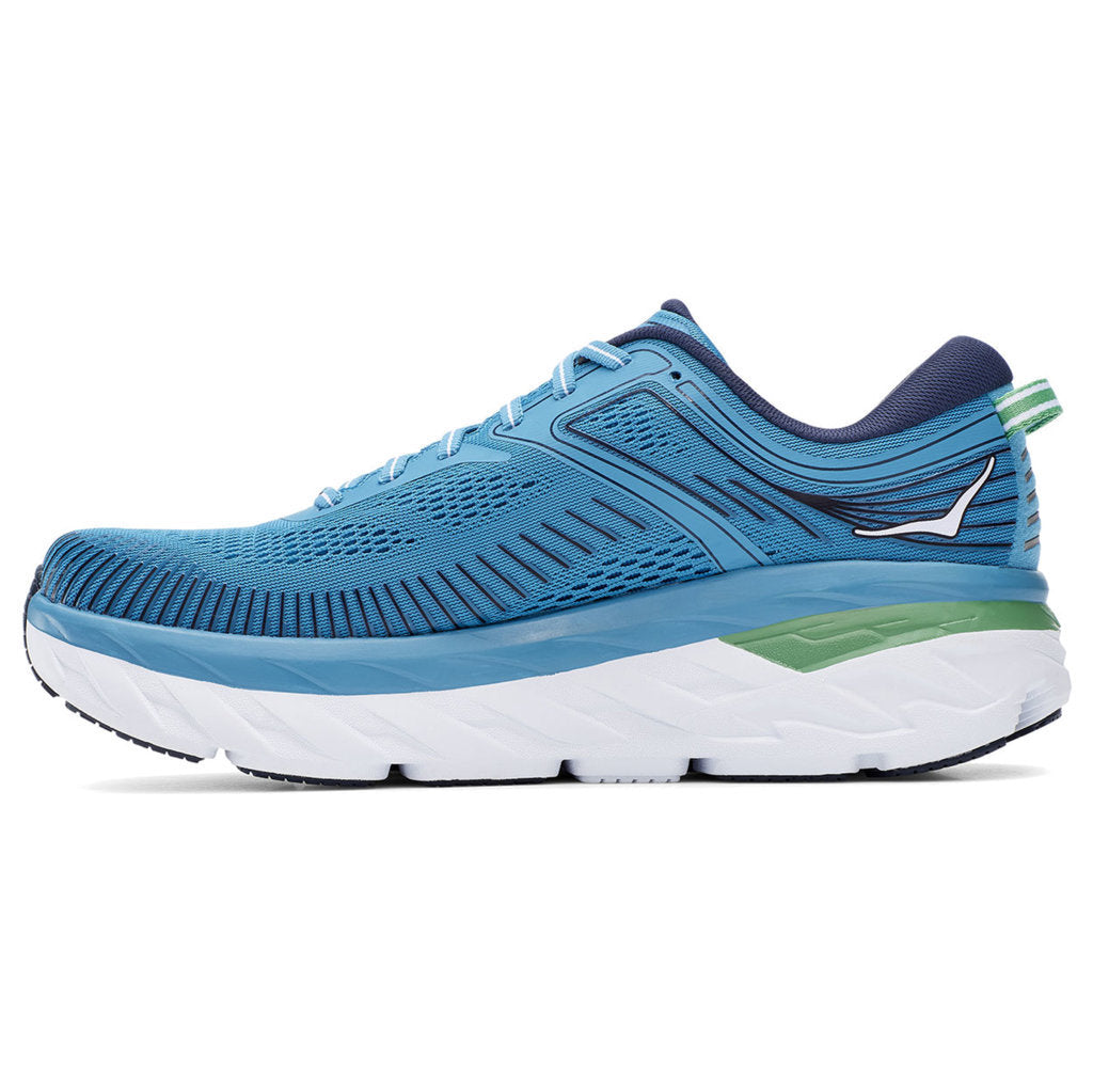 Hoka One One Bondi 7 Mesh Men's Low-Top Road Running Sneakers#color_blue moon moonlit ocean