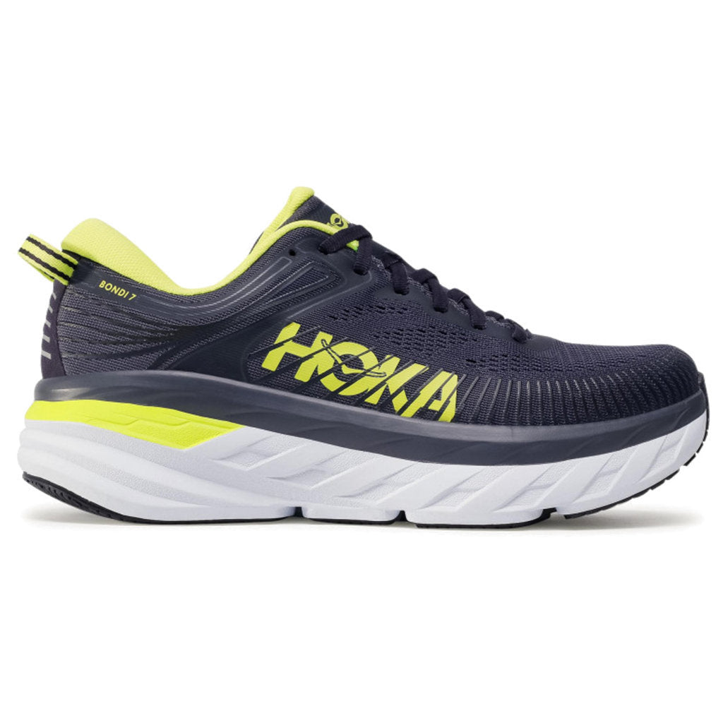 Hoka One One Bondi 7 Mesh Men's Low-Top Road Running Sneakers#color_odyssey grey deep well