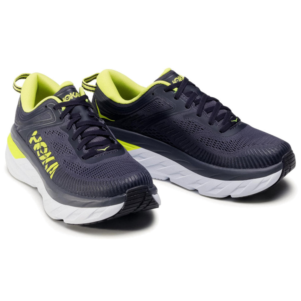 Hoka One One Bondi 7 Mesh Men's Low-Top Road Running Sneakers#color_odyssey grey deep well