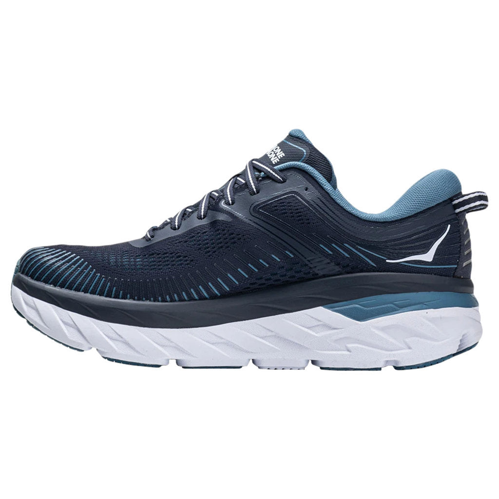 Hoka One One Bondi 7 Mesh Men's Low-Top Road Running Sneakers#color_ombre blue provincial blue