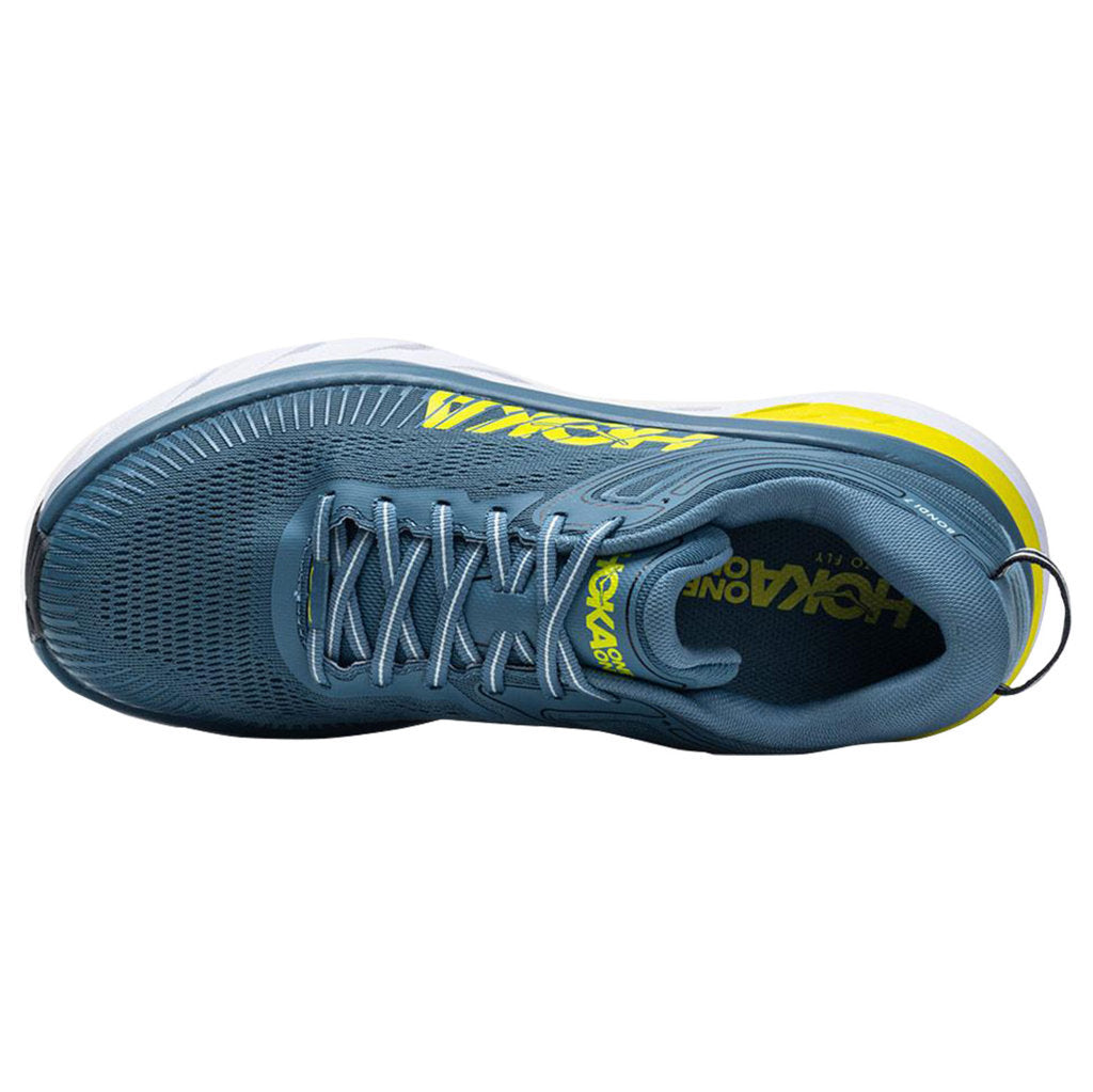 Hoka One One Bondi 7 Mesh Men's Low-Top Road Running Sneakers#color_provincial blue citrus