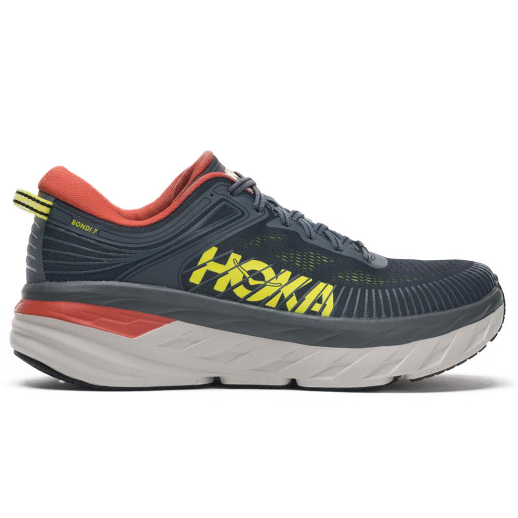 Hoka One One Bondi 7 Mesh Men's Low-Top Road Running Sneakers#color_turbulence chili