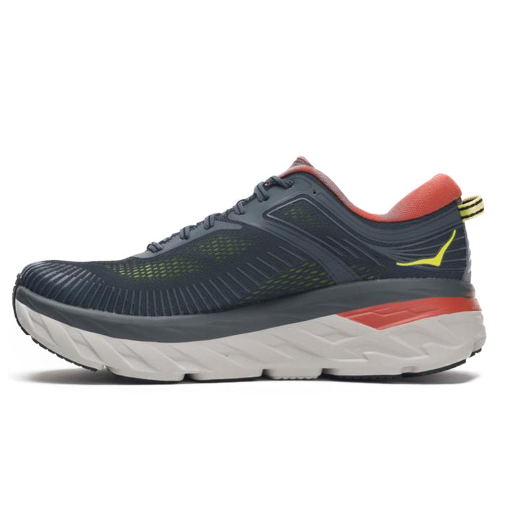 Hoka One One Bondi 7 Mesh Men's Low-Top Road Running Sneakers#color_turbulence chili