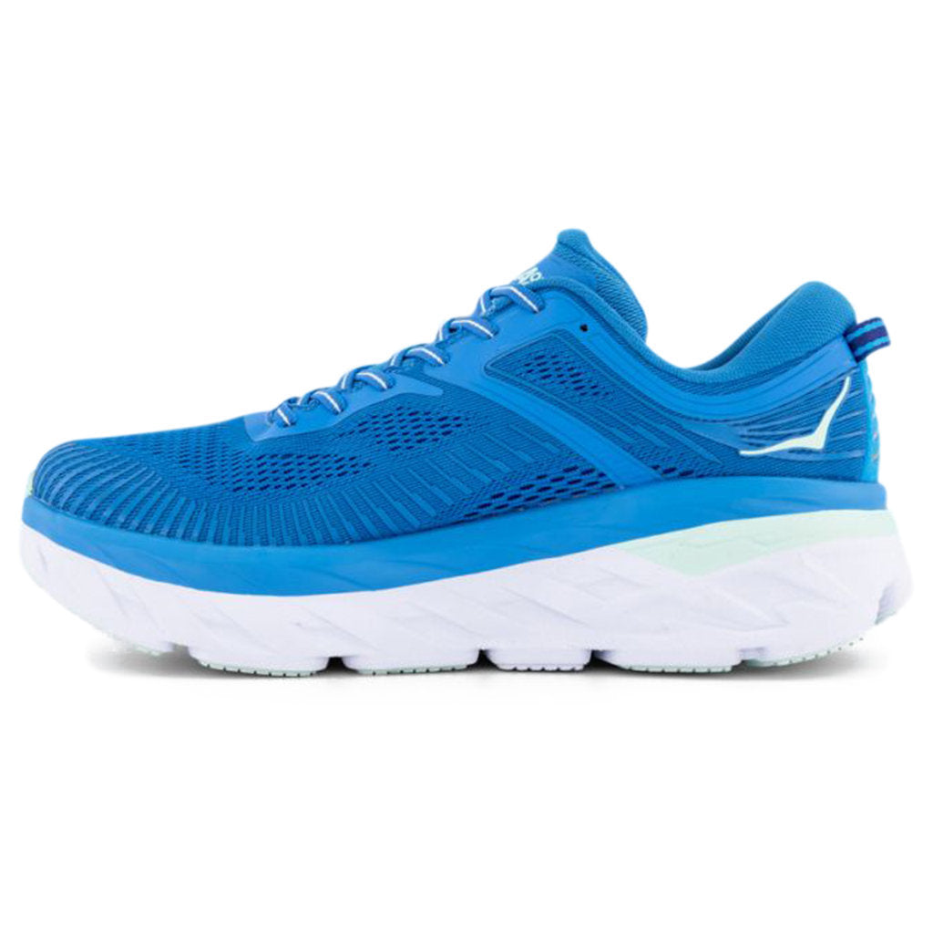 Hoka One One Bondi 7 Mesh Men's Low-Top Road Running Sneakers#color_ibiza blue blue glass