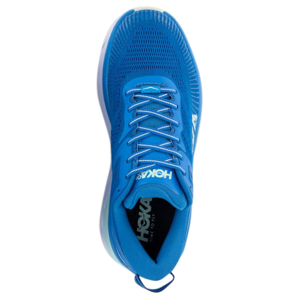 Hoka One One Bondi 7 Mesh Men's Low-Top Road Running Sneakers#color_ibiza blue blue glass