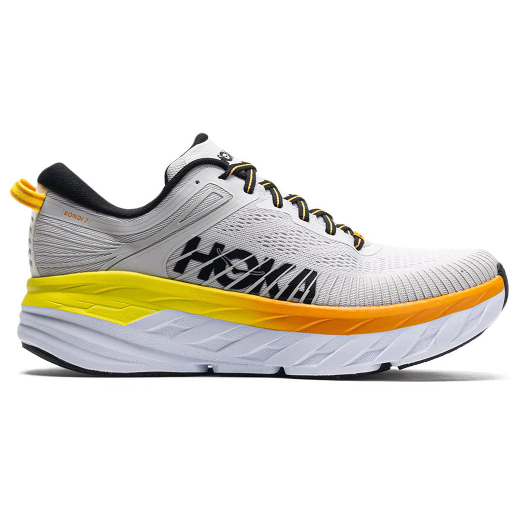 Hoka One One Bondi 7 Mesh Men's Low-Top Road Running Sneakers#color_nimbus cloud radiant yellow