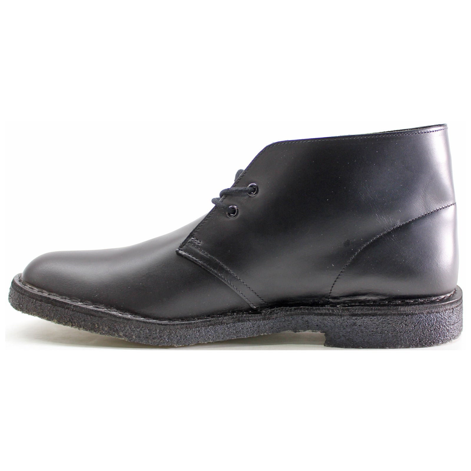 Clarks Originals Desert Boot Polished Smooth Leather Mens Boots#color_black black