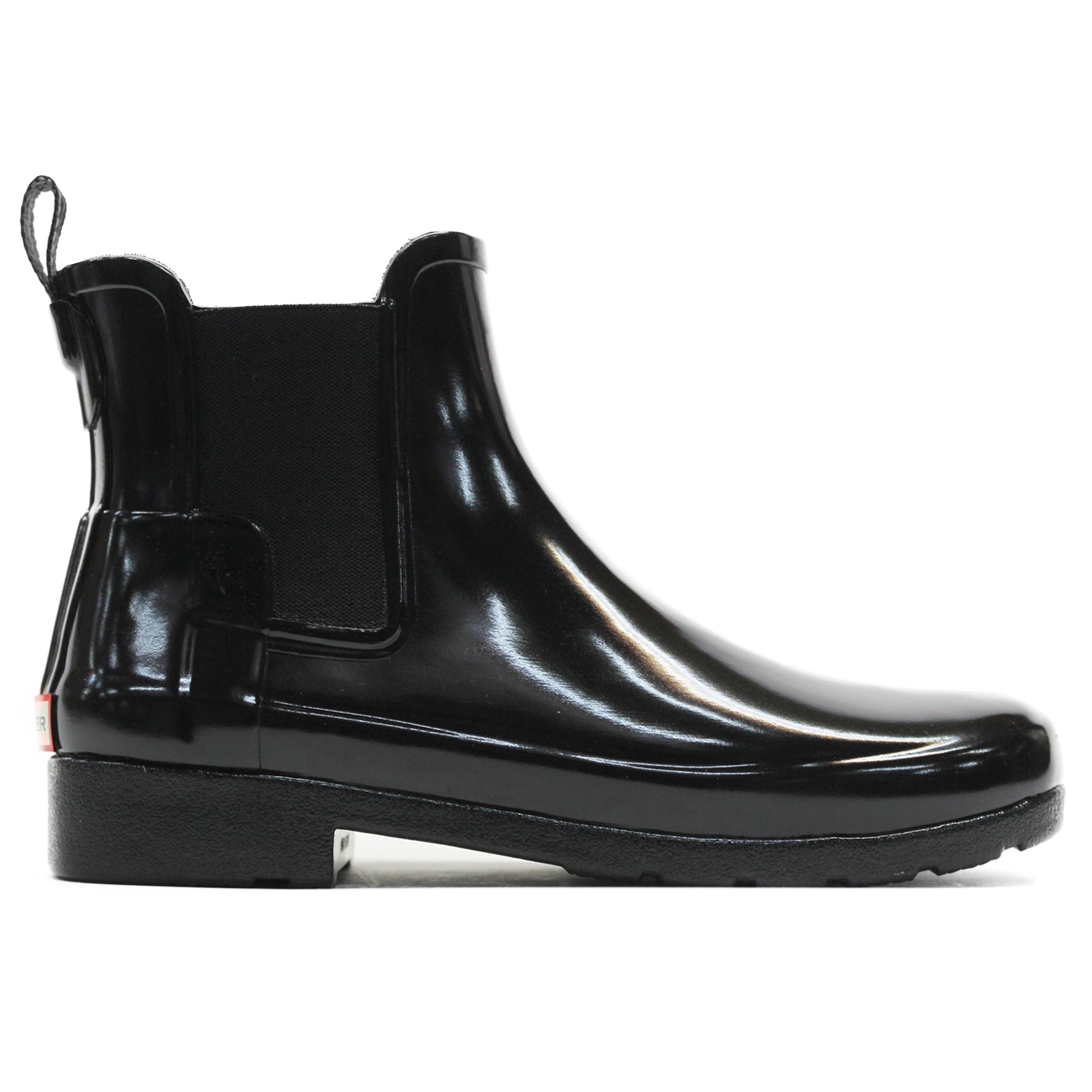 Hunter Original Refined Chelsea Gloss Rubber Womens Boots#color_black black