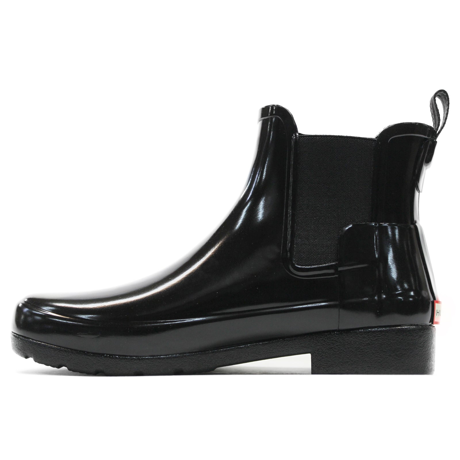 Hunter Original Refined Chelsea Gloss Rubber Womens Boots#color_black black