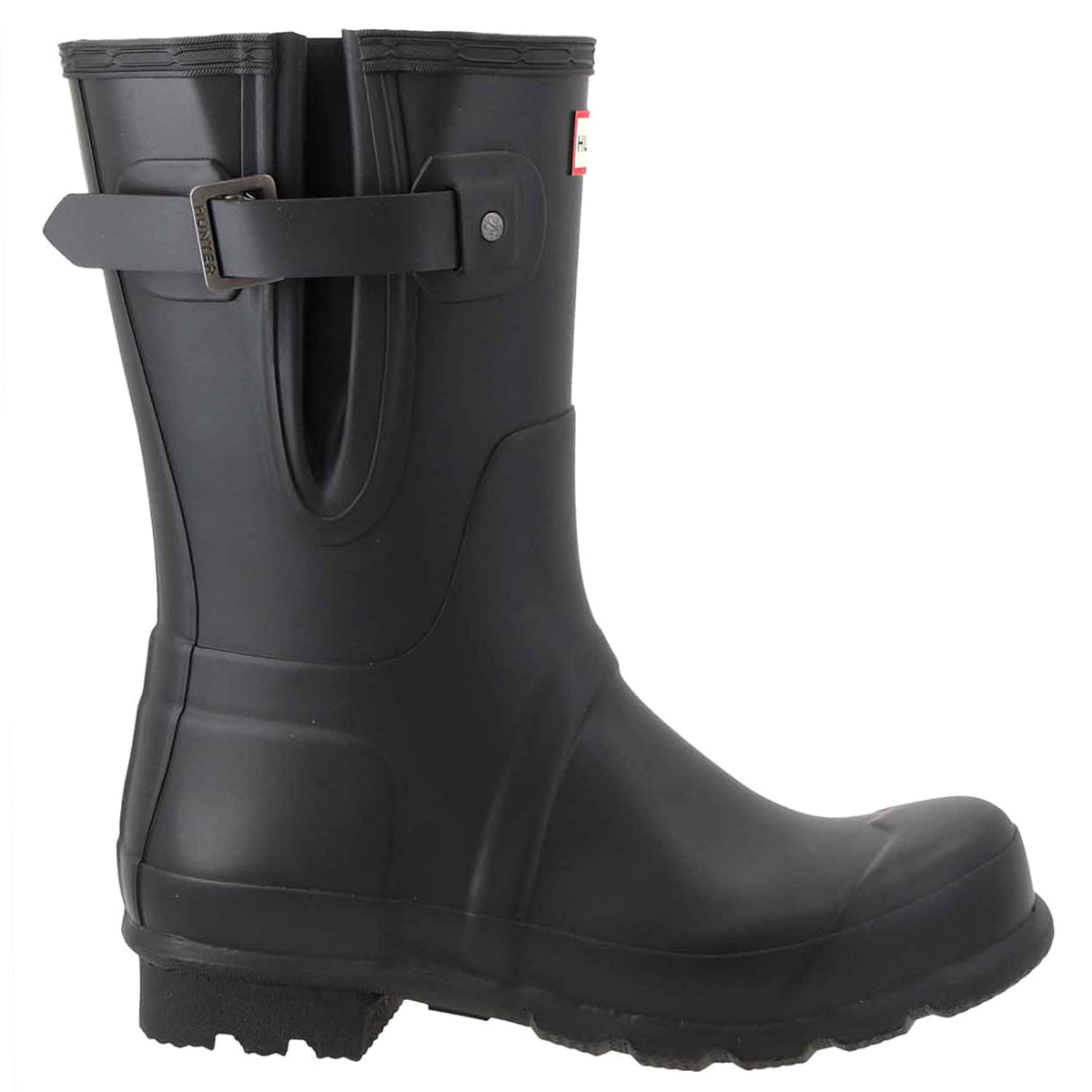 Hunter Original Side Adjustable Short Rubber Mens Boots#color_black
