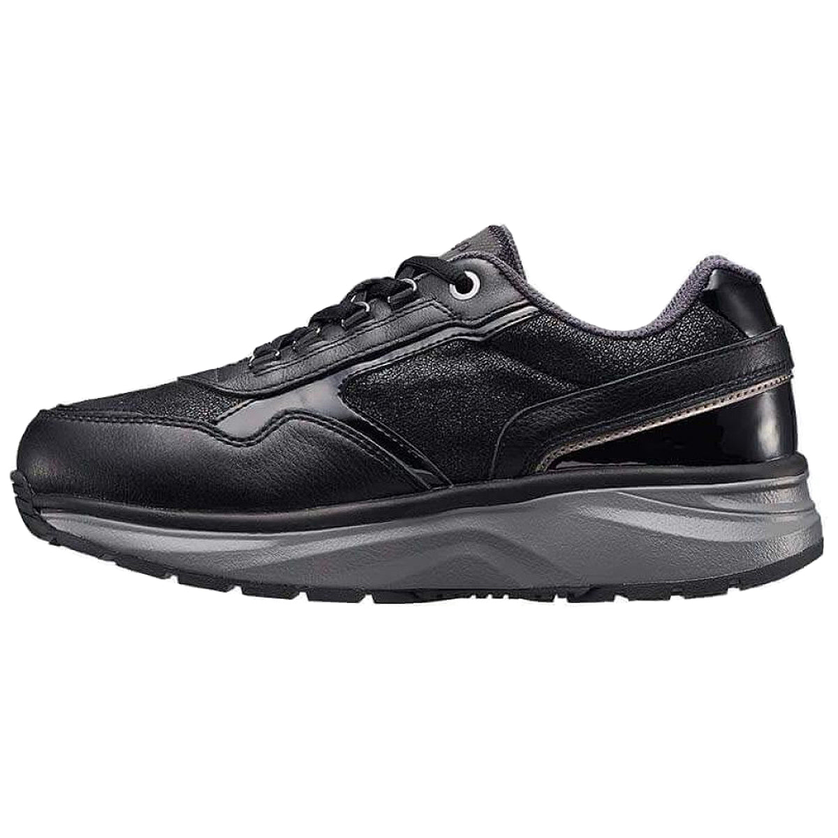 Joya Tina II Leather Womens Trainers#color_black