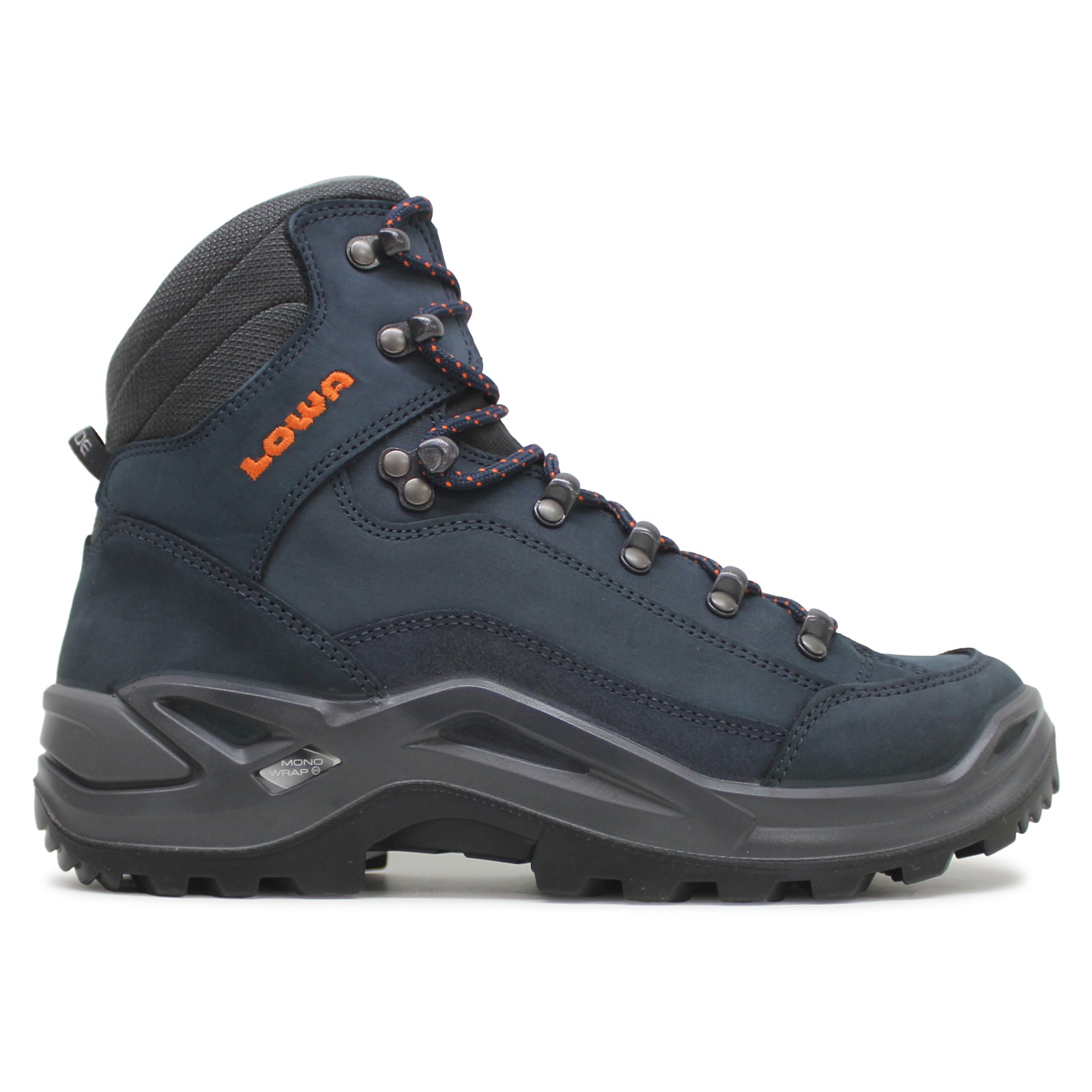 Lowa Renegade LL MID Nubuck Mens Boots#color_dark blue orange
