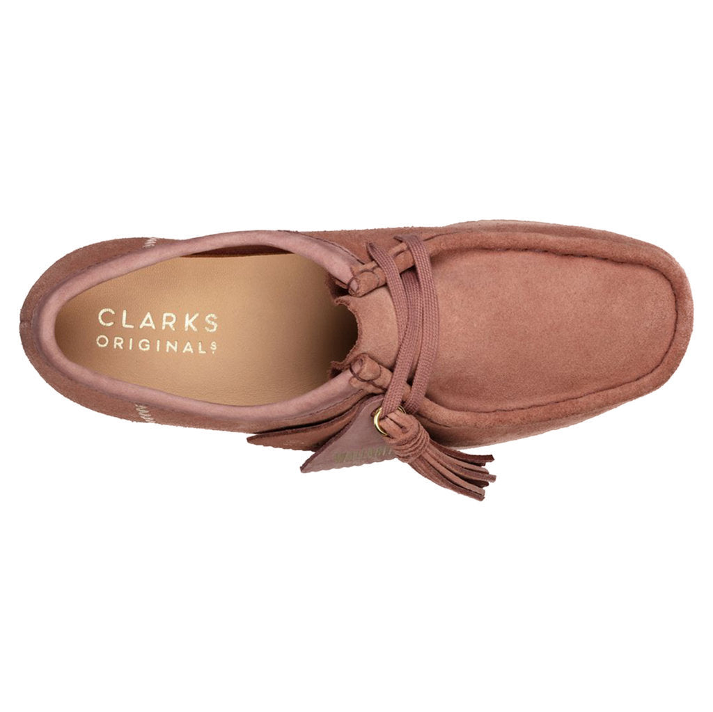 Clarks Originals Wallabee Suede Leather Womens Shoes#color_dusty pink