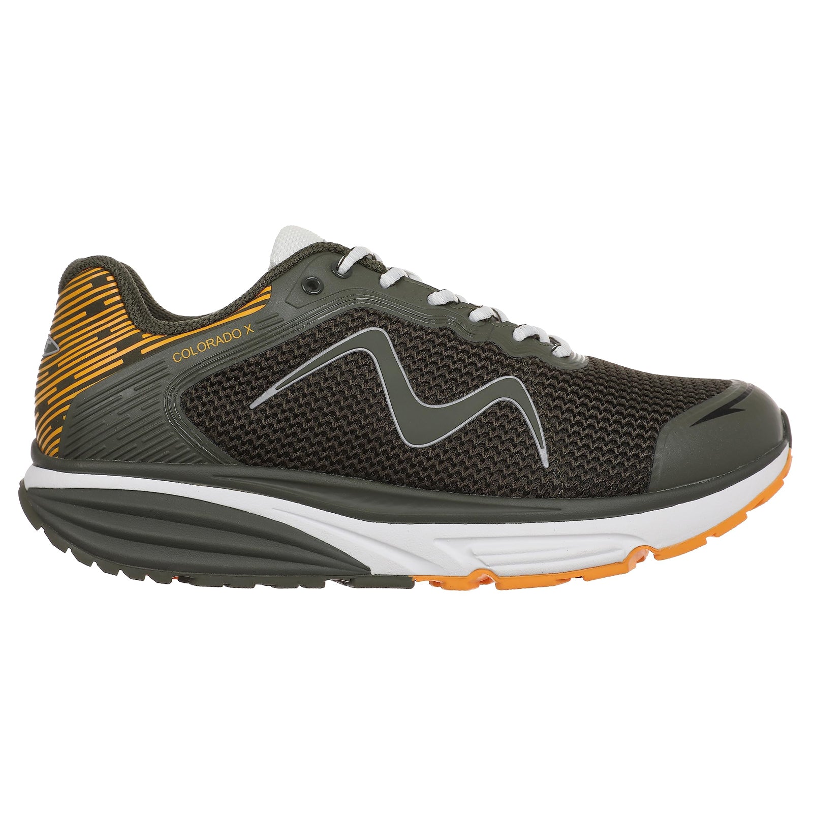 MBT Colorado X Synthetic Leather Mens Trainers#color_army green