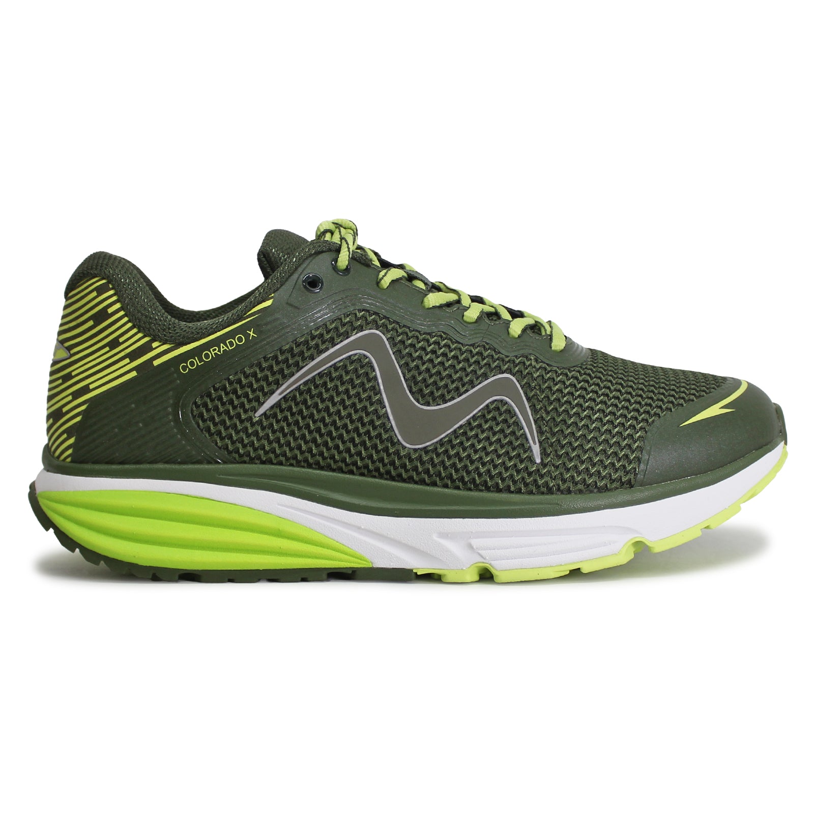 MBT Colorado X Synthetic Leather Mens Trainers#color_dark green
