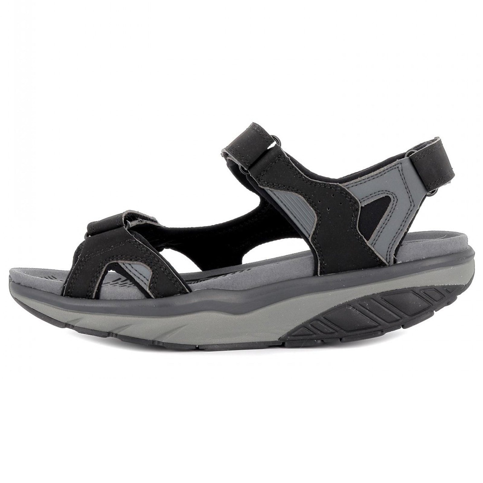 MBT Saka 6S Sport Synthetic Leather Mens Sandals#color_black charcoal grey