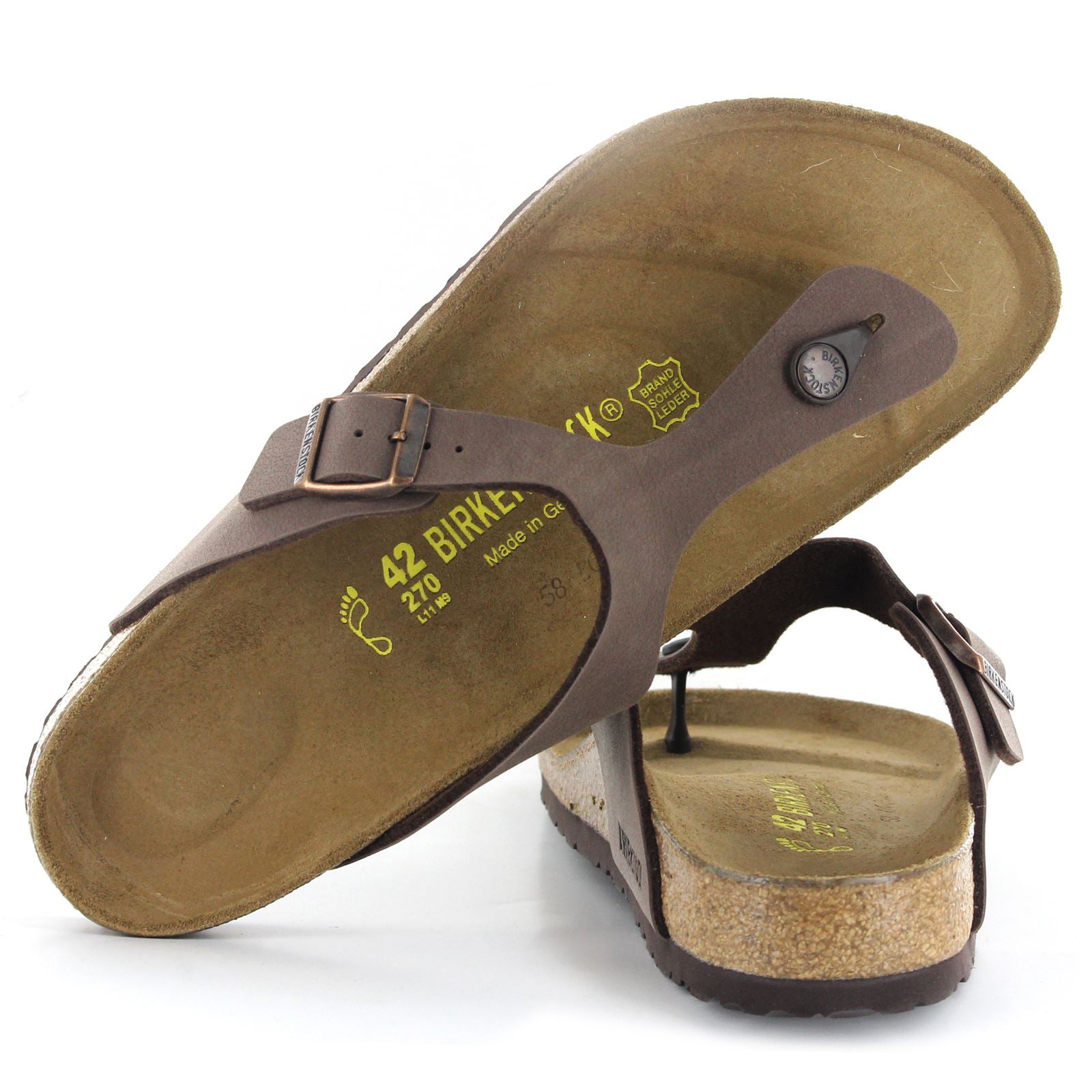 Birkenstock Gizeh BS 0043751 Birko-Flor Unisex Sandals - Mocca - 41#color_mocca