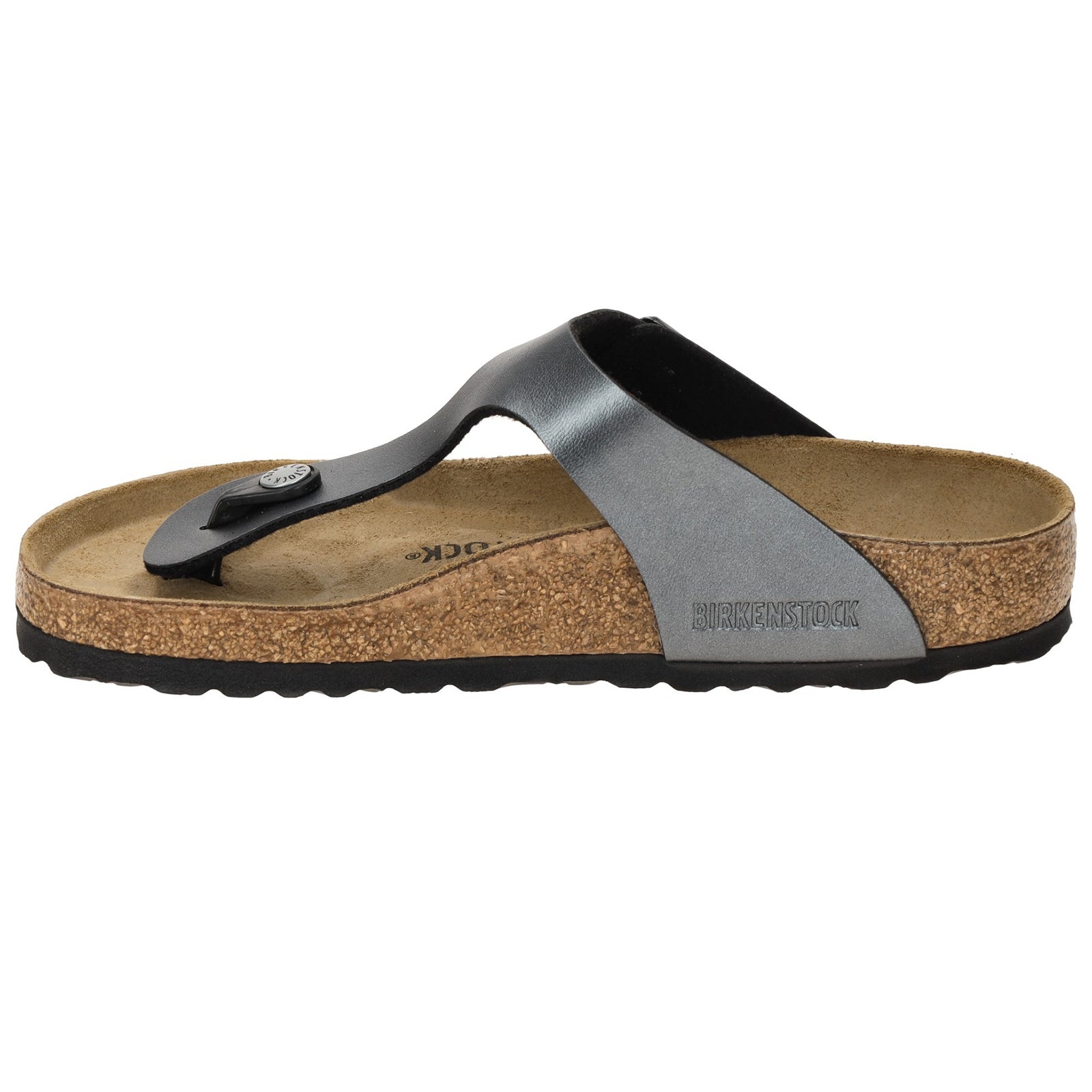 Birkenstock Gizeh BS Birko-Flor Unisex Sandals#color_metallic black