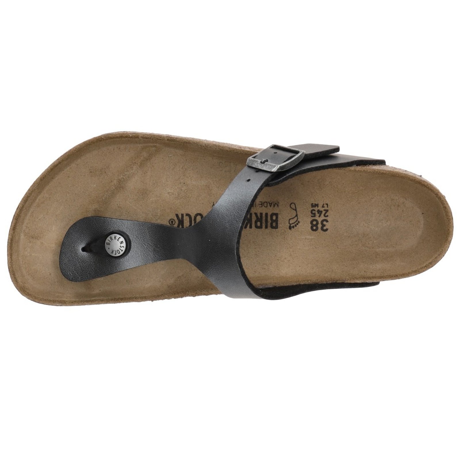 Birkenstock Gizeh BS Birko-Flor Unisex Sandals#color_metallic black