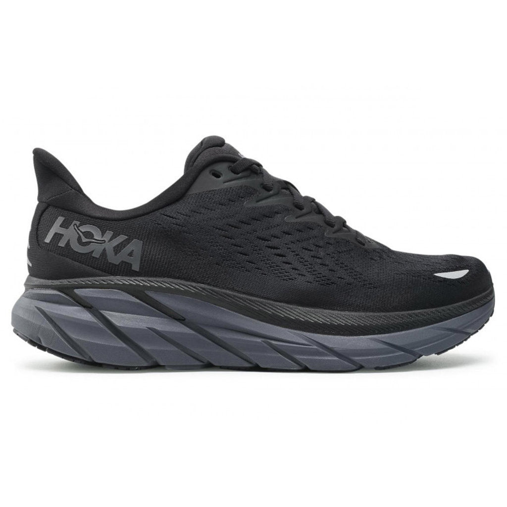 Hoka One One Clifton 8 Textile Womens Sneakers#color_black black