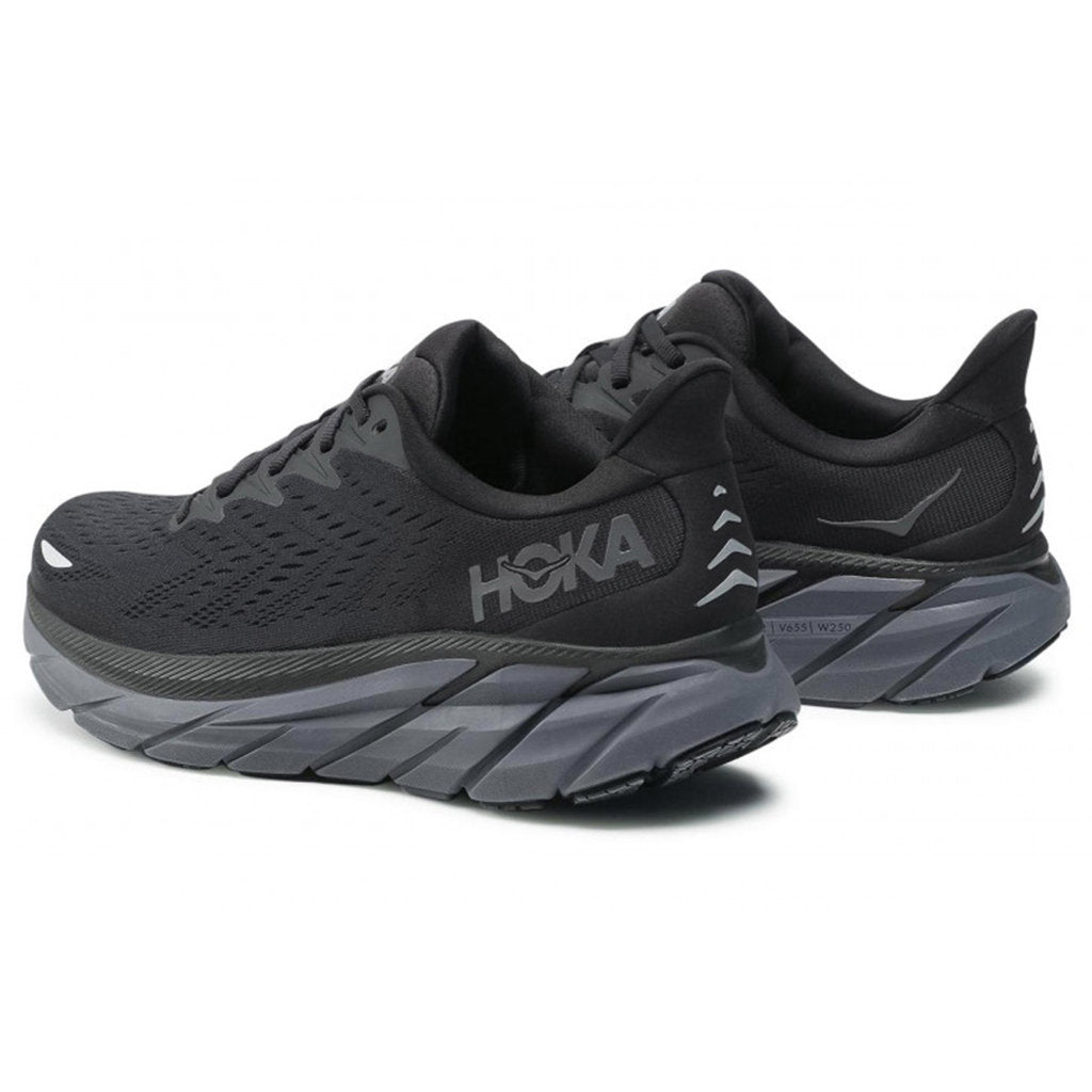Hoka One One Clifton 8 Textile Womens Sneakers#color_black black