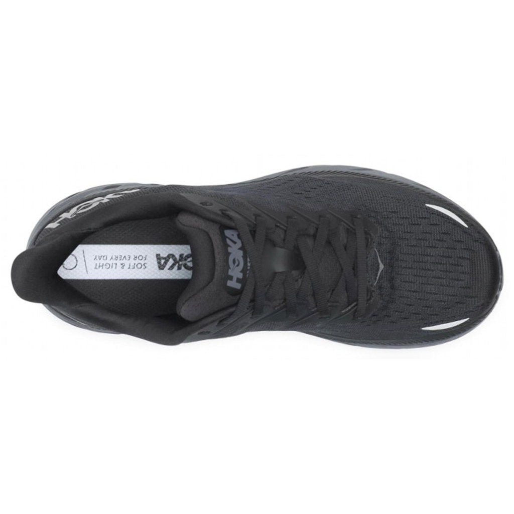 Hoka One One Clifton 8 Textile Womens Sneakers#color_black black
