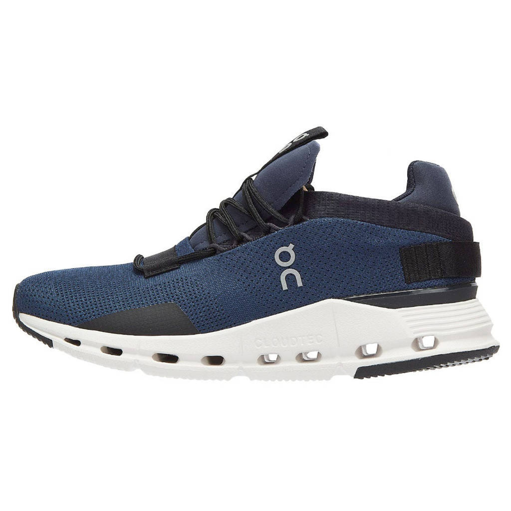 On Running Cloudnova Textile Synthetic Womens Sneakers#color_navy white